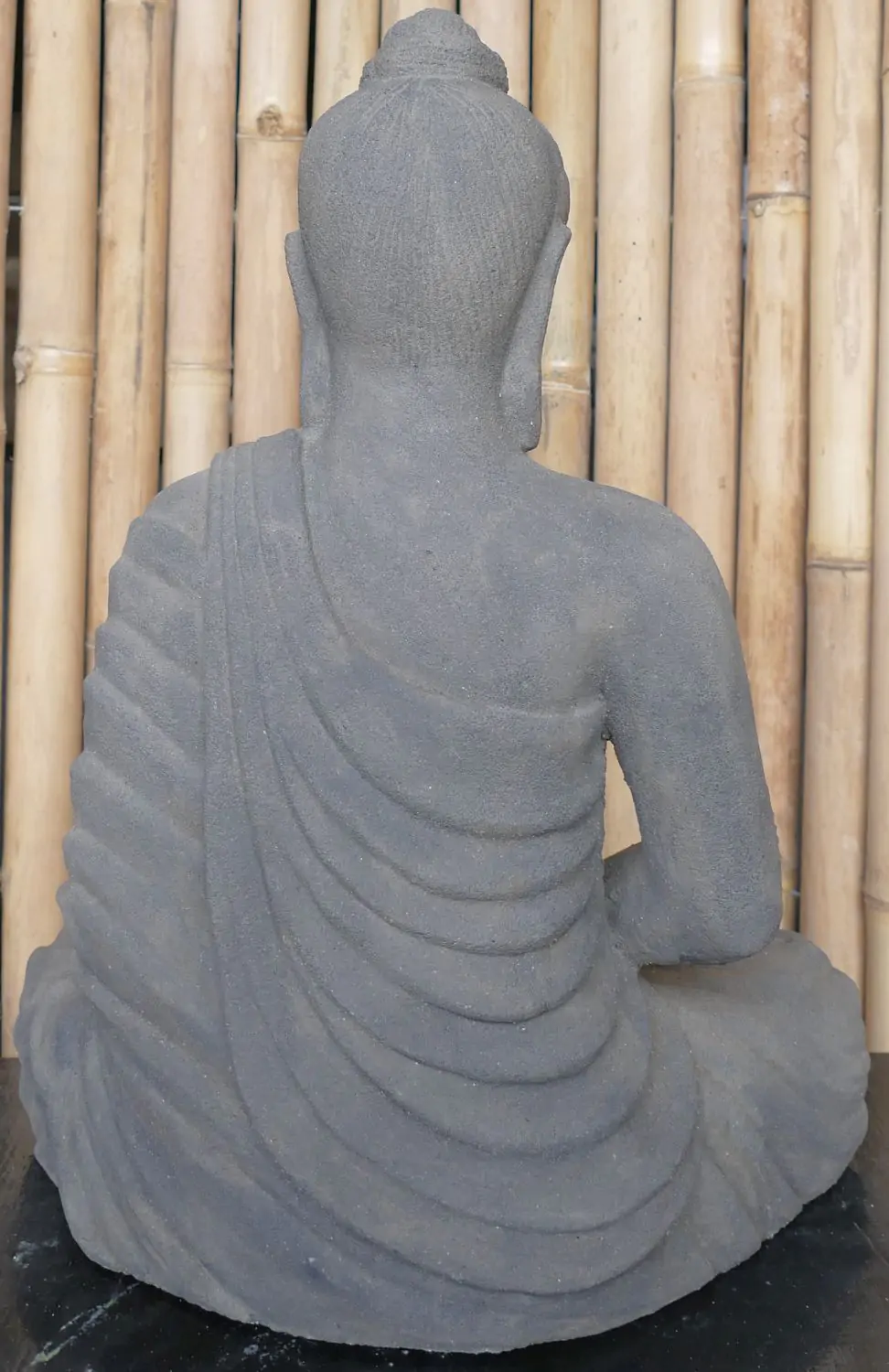  Product image 4 of the product “Sitting buddha, „Gandhara“  cast lava stone, handcrafted & coloured, 50cm height ”